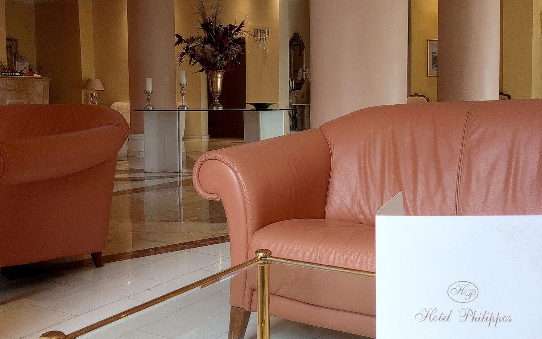 Luxury hotel suite in Livadia with elegant furnishings and relaxing ambiance