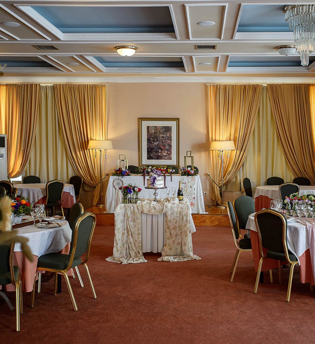 Greek hotel breakfast buffet with fresh pastries coffee and local products